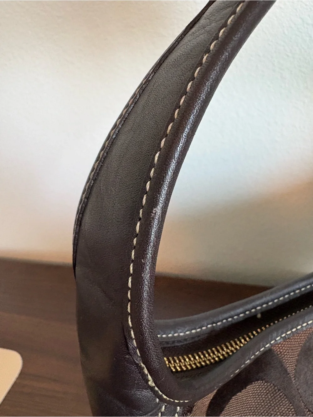 Coach Brown Signature Canvas Hobo Bag